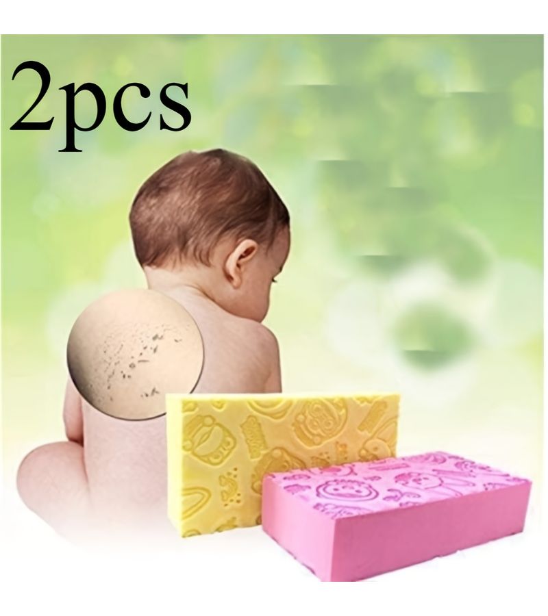 2 Pack Exfoliating Bath Sponge for Dead Skin Removal Spa Body Scrub Random Color - Image 1