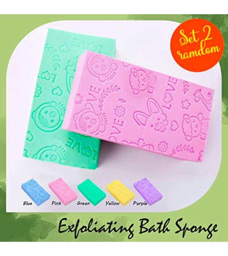 2 Pack Exfoliating Bath Sponge for Dead Skin Removal Spa Body Scrub Random Color - Image 5
