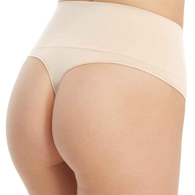 Spanx Women's Everyday Shaping Panties Seamless Thong Soft Nude Thongs SM - Image 3