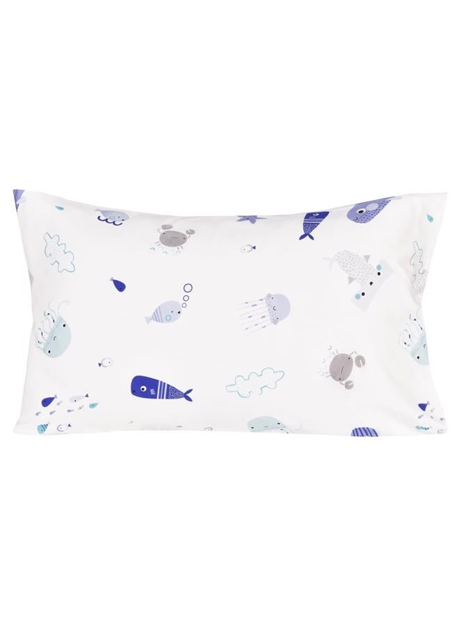 J-pinno Sea Animal Fish Whale Underwater World Cute Cozy Fun Full Sheet Set for Kids Girls Children100% Cotton, Flat Sheet + Fitted Sheet + Pillowcase Bedding Set (10, Full) - Image 3