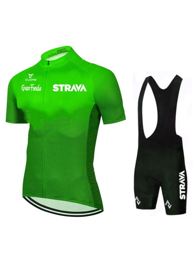 Short-sleeved Men's Cycling Clothing Mountain Breathable Bicycle Suit Strava Cycling Team