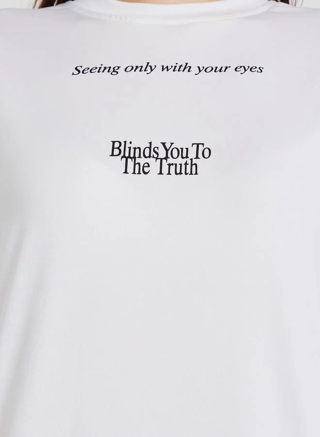 Take Two Take Two Slogan Print Round Neck Oversized T-Shirt
