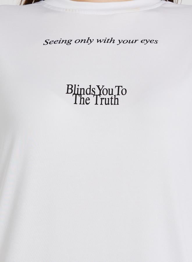 Take Two Slogan Print Round Neck Oversized T-Shirt - Image 3