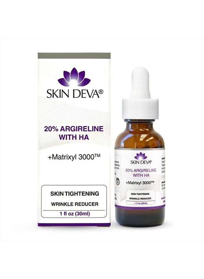 SKIN DEVA - 20% Argireline Serum with Matrixyl 3000 Pure Hyaluronic Acid Serum For Face Deep Wrinkle Reducer Anti Aging Tones Skin and Stimulates Collagen Peptides Serum For Face - Image 1