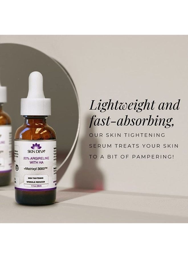 SKIN DEVA - 20% Argireline Serum with Matrixyl 3000 Pure Hyaluronic Acid Serum For Face Deep Wrinkle Reducer Anti Aging Tones Skin and Stimulates Collagen Peptides Serum For Face - Image 1