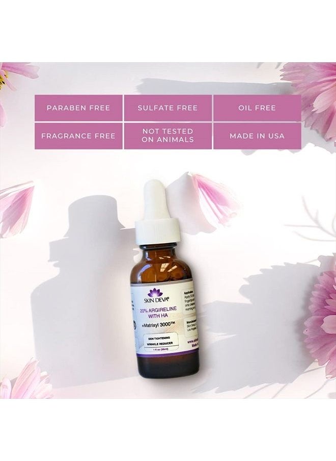 SKIN DEVA - 20% Argireline Serum with Matrixyl 3000 Pure Hyaluronic Acid Serum For Face Deep Wrinkle Reducer Anti Aging Tones Skin and Stimulates Collagen Peptides Serum For Face - Image 1