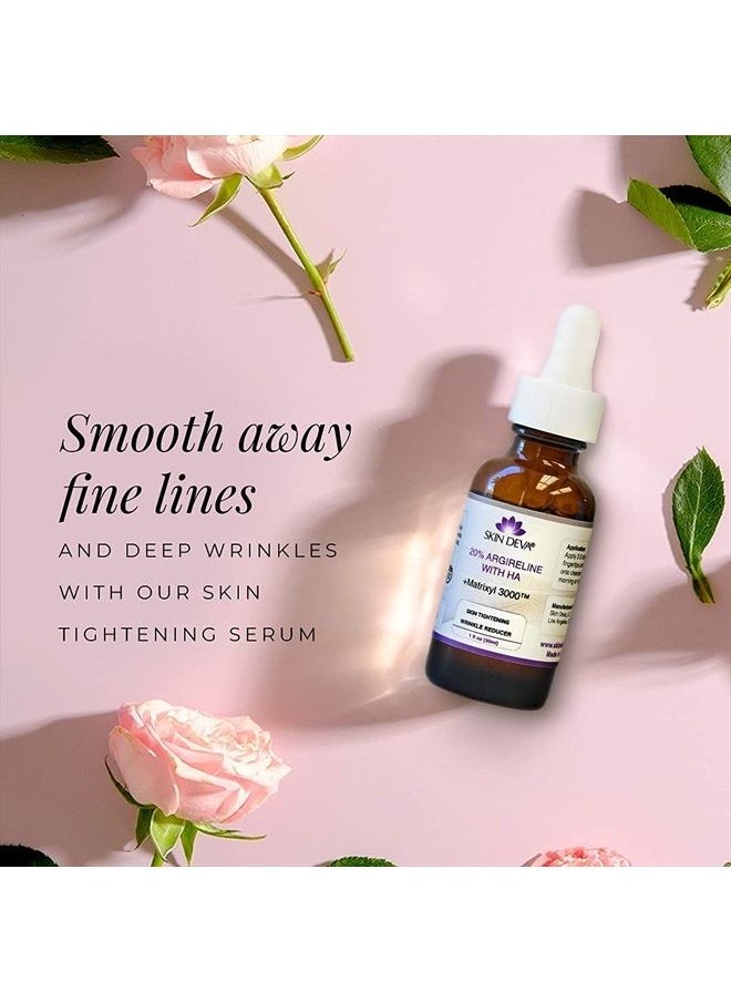 SKIN DEVA - 20% Argireline Serum with Matrixyl 3000 Pure Hyaluronic Acid Serum For Face Deep Wrinkle Reducer Anti Aging Tones Skin and Stimulates Collagen Peptides Serum For Face - Image 1