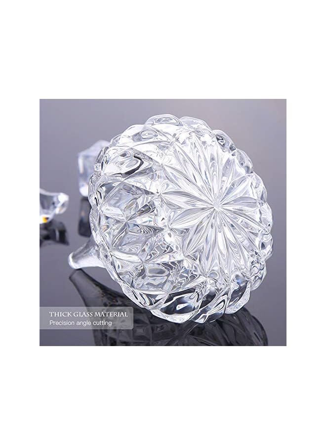 Green Tiger وعاء حلوى زجاجي شفاف 1 قطعة مع غطاء لتخزين الحلوى والسكر والقهوة والبسكويت وصندوق المجوهرات ووعاء التحف زجاج (260 مل) - Image 3