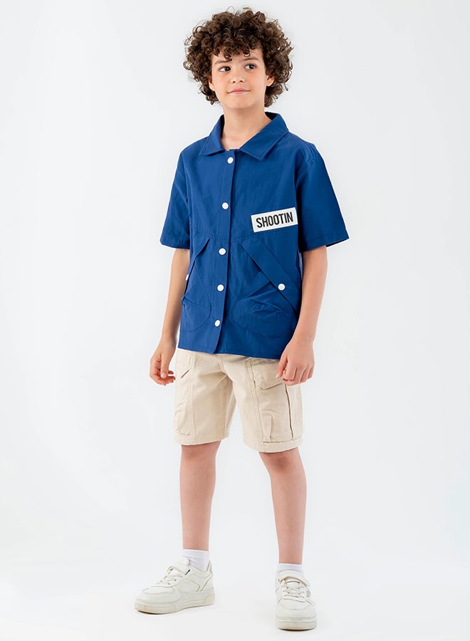 CN Jeans wear Kids Boys Summery Blue Shirt - Image 1