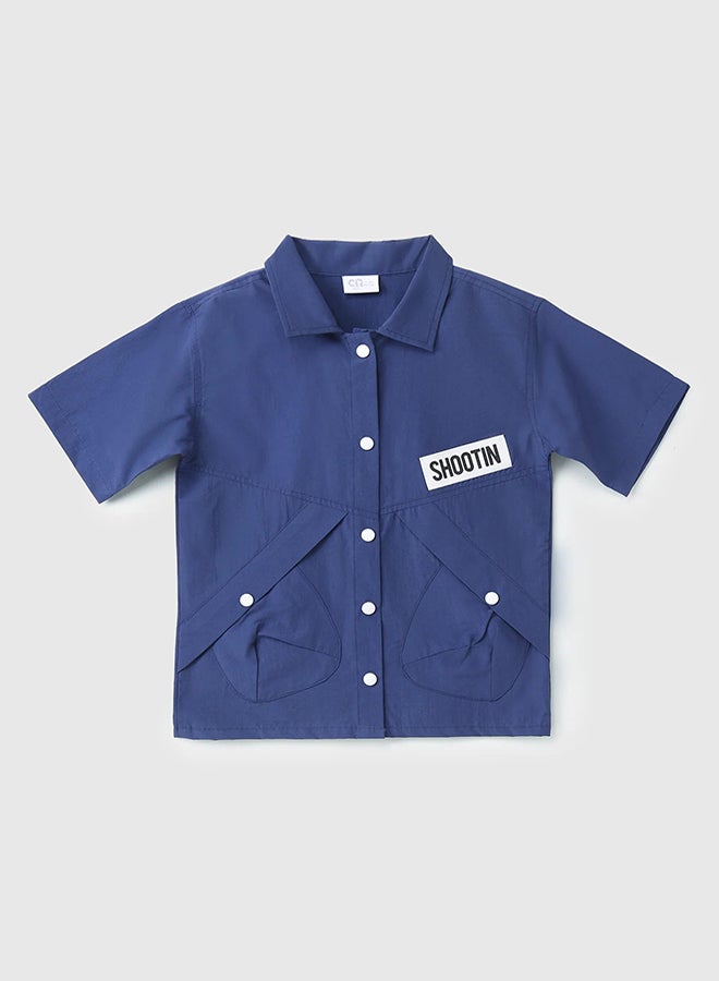 CN Jeans wear Kids Boys Summery Blue Shirt - Image 2
