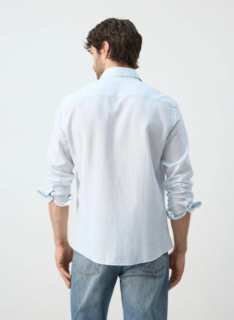 Mango Man  Cotton linen-blend regular-fit shirt for Men | Best Price UAE