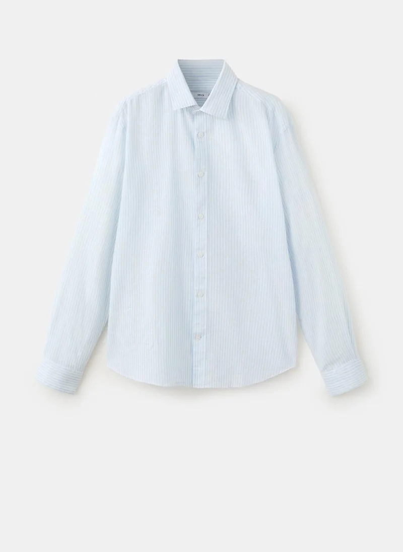 Mango Man  Cotton linen-blend regular-fit shirt for Men | Best Price UAE