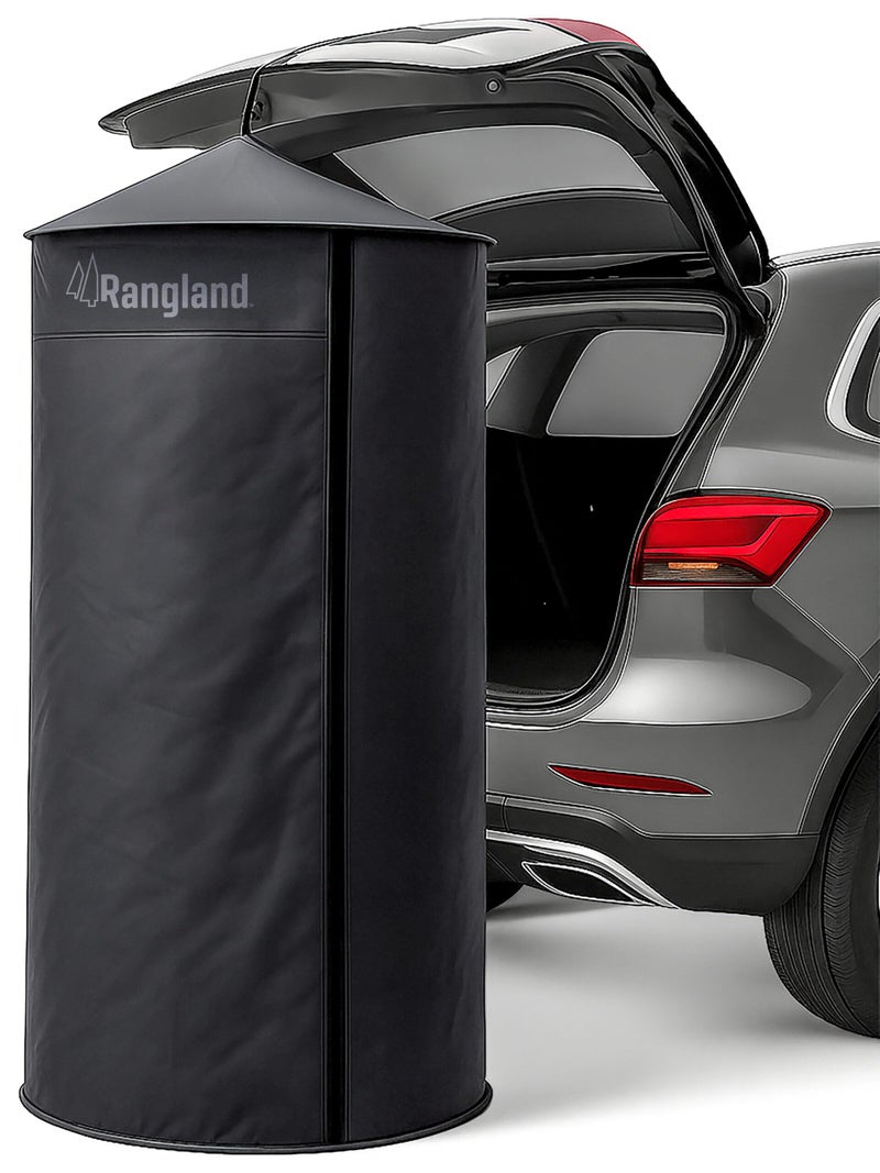 RANGLAND Portable Changing Room Tent - Instant Pop Up Privacy Pod with Suction Cup for SUV Liftgate, for Camping, Shower, Beach and Toilet Stall (Carrying Bag Included) (Black) - Image 1