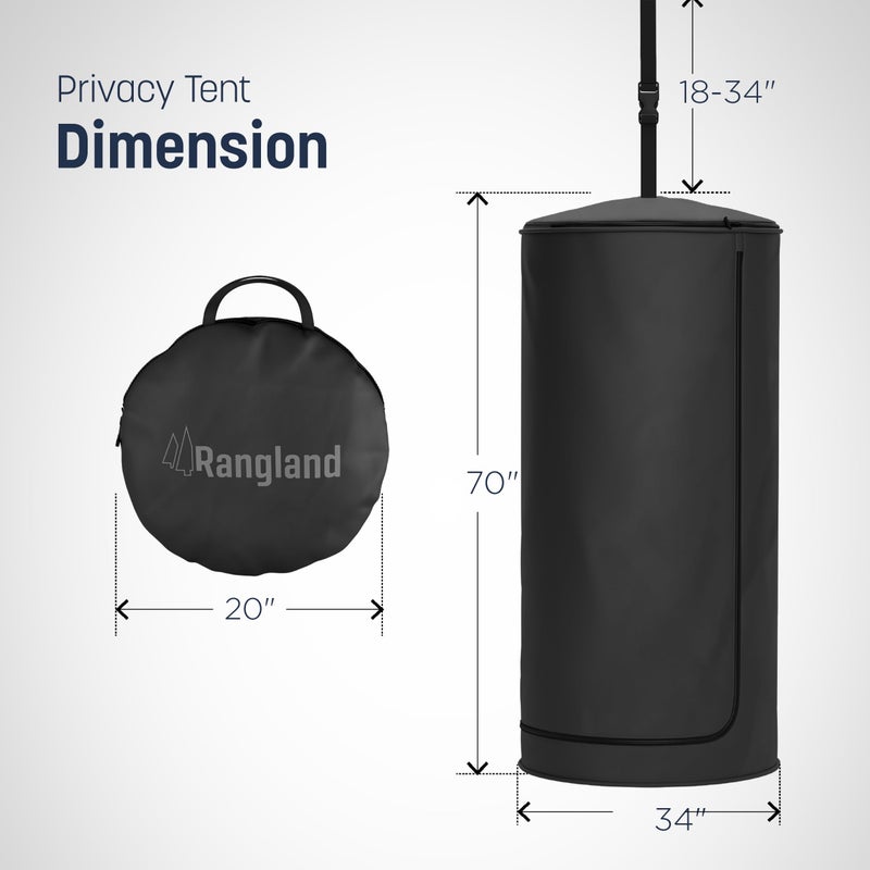 RANGLAND Portable Changing Room Tent - Instant Pop Up Privacy Pod with Suction Cup for SUV Liftgate, for Camping, Shower, Beach and Toilet Stall (Carrying Bag Included) (Black) - Image 3