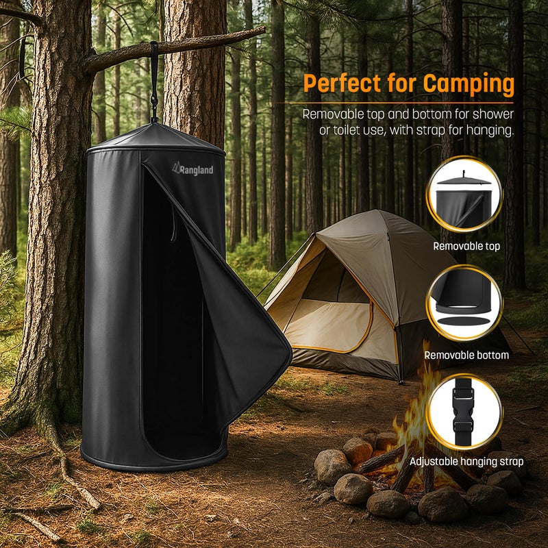 RANGLAND Portable Changing Room Tent - Instant Pop Up Privacy Pod with Suction Cup for SUV Liftgate, for Camping, Shower, Beach and Toilet Stall (Carrying Bag Included) (Black) - Image 5