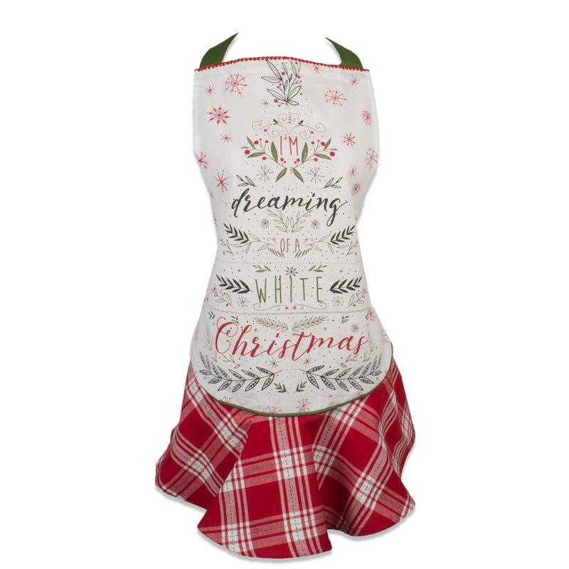 DII Womens Christmas Kitchen Apron Adjustable Adult Size for Cooking Baking Crafting Entertaining One Size Im Dreaming - Image 2