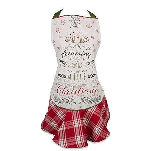 DII Womens Christmas Kitchen Apron Adjustable Adult Size for Cooking Baking Crafting Entertaining One Size Im Dreaming - Image 1
