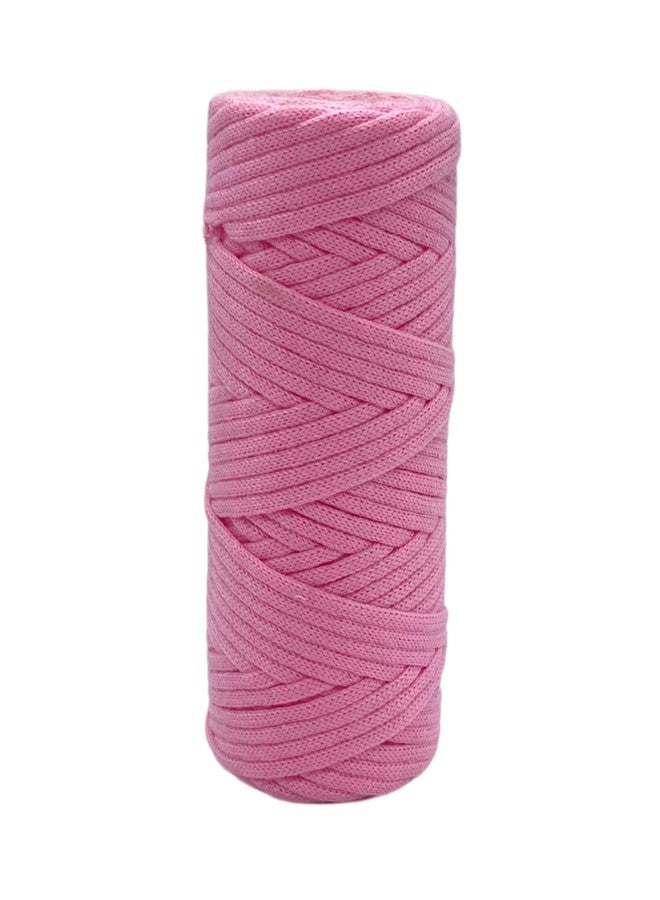 BOBBINY | Knitted Braided Crochet Macrame Acrylic Nylon Cord Thread for Macrame DIY, Garments, Crafting, and Other Projects, Baby Pink, 3mm,50 Meter - Image 1