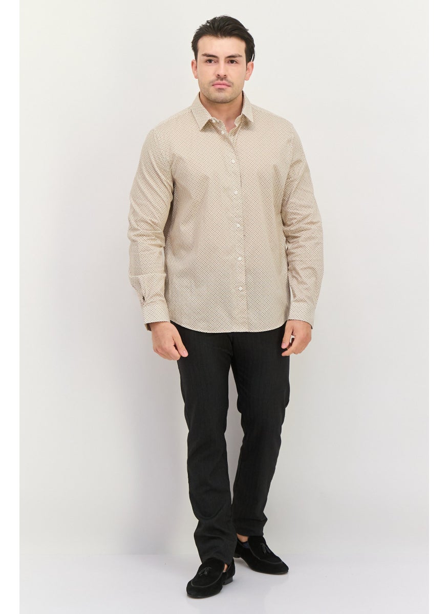 Jules Men Regular Fit Allover Print Long Sleeves Casual Shirt, White  - Image 4