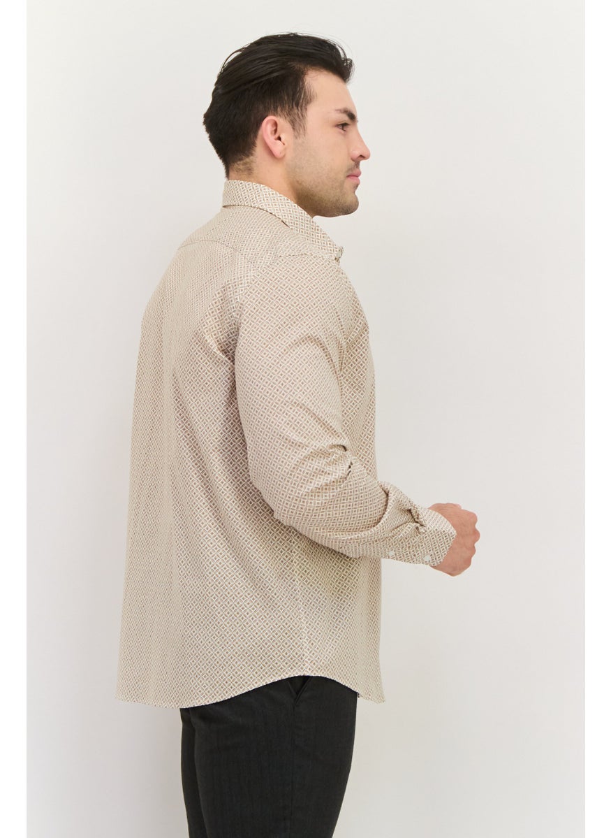 Jules Men Regular Fit Allover Print Long Sleeves Casual Shirt, White  - Image 2