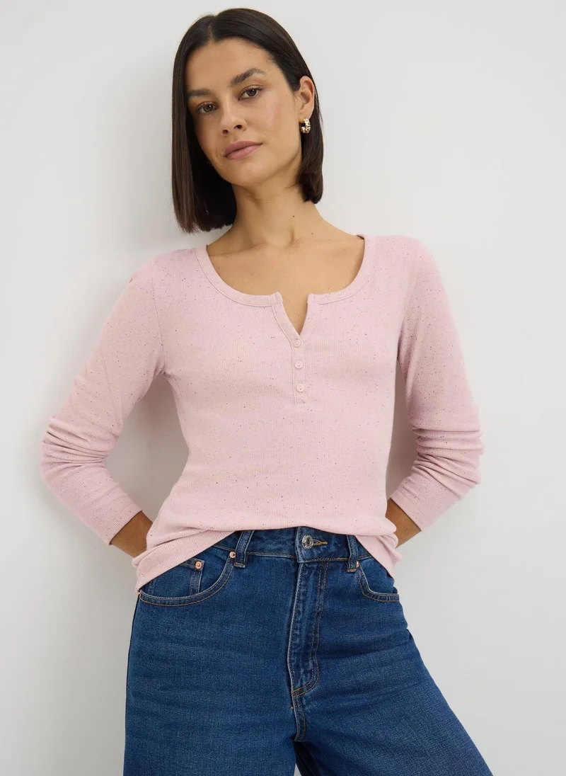 Matalan Light Pink Henley Top