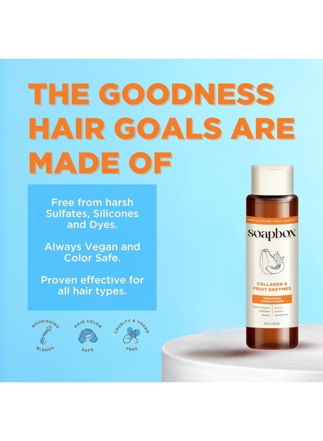 سوب بوكس أعيدي حيوية شعرك مع بلسم صابون بوكس بالكولاجين وإنزيمات الفواكه. يقوّي الشعر ويمنحه نعومة ولمعاناً طبيعياً بفضل تركيبته الغنية بالكولاجين والإنزيمات الطبيعية. - Image 5