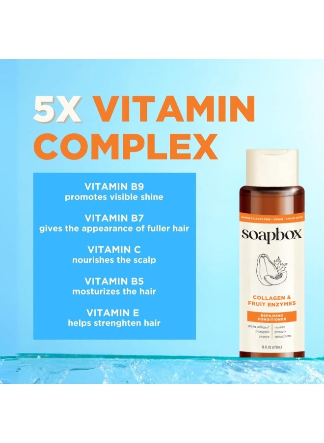 سوب بوكس أعيدي حيوية شعرك مع بلسم صابون بوكس بالكولاجين وإنزيمات الفواكه. يقوّي الشعر ويمنحه نعومة ولمعاناً طبيعياً بفضل تركيبته الغنية بالكولاجين والإنزيمات الطبيعية. - Image 4