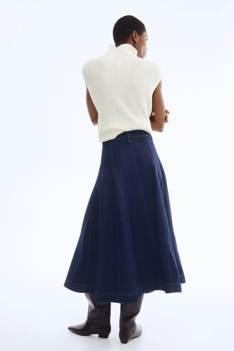 اتش اند ام تنورة جينز بتصميم