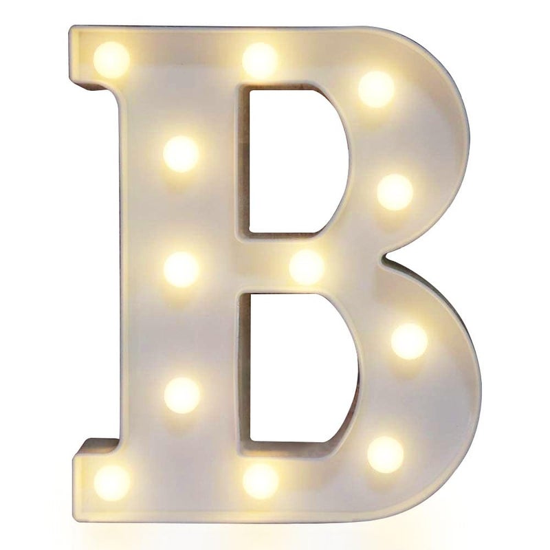 بوكلا Pooqla LED LED LIDT LITTER LIGHT Sign Up Alphabet Letter for Home Party Wedding Decoration B - Image 1