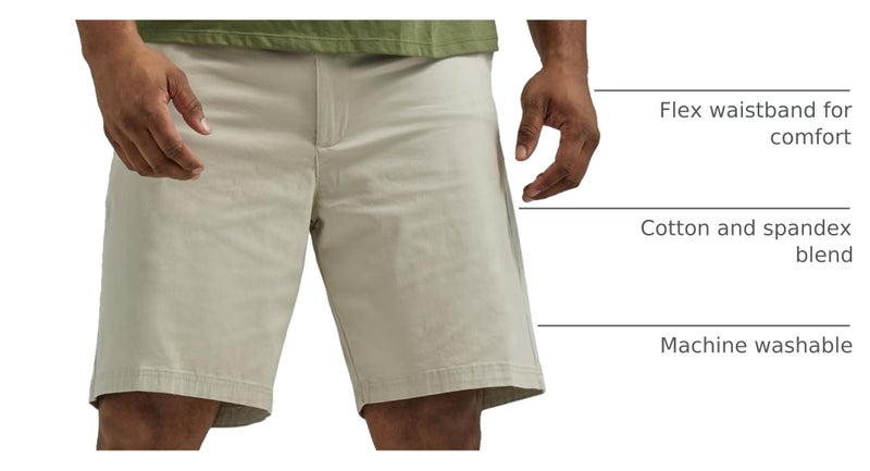 Lee Men's Big & Tall Extreme Motion Flat Front Short, Stone, 46 - Image 3