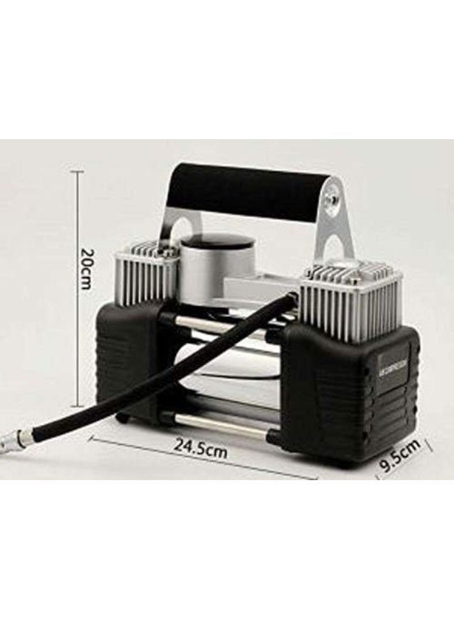 منفاخ هواء 2 بستم قوي (12 فولت) - كمبروسر إطارات محمول للمهام الشاقة - مضخة هواء سريعة بأسطوانة مزدوجة للسيارات والدفع الرباعي - Image 2