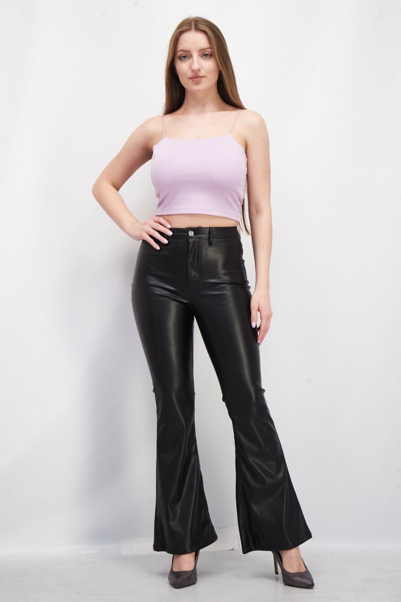 NA-KD Women Square Neck Sleeveless Plain Tank Top, Lilac - Image 2