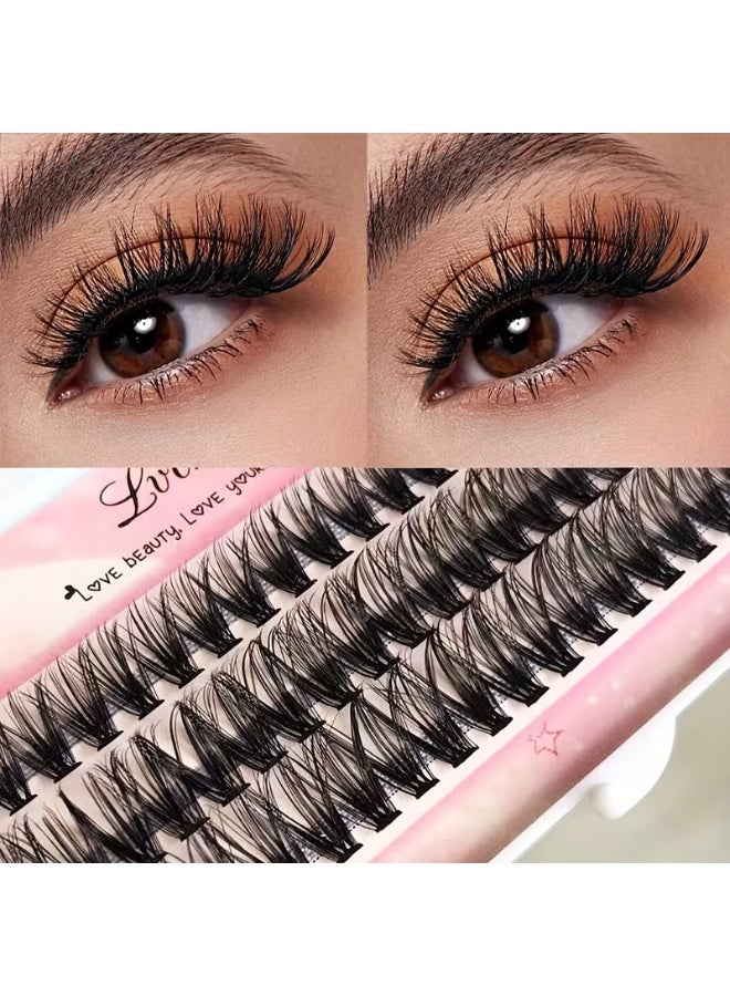 طقم توفير 10 قطع رموش عنقودية احترافية DIY - أنماط مختلطة Natural Curl، أطوال (12-9 ملم)، جودة صالونات فائقة، سهلة التركيب - عبوة اقتصادية - Image 2
