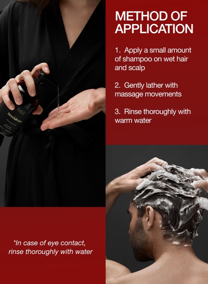 تاش شامبو الشوكولاتة والفلفل الحار – لنمو الشعر وكثافته – خالٍ من الكبريتات، 300 مل - Image 5