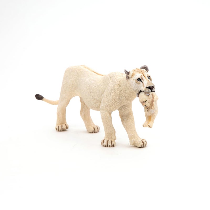 Papo White Lioness with Cub Figure, Multicolor - Image 5