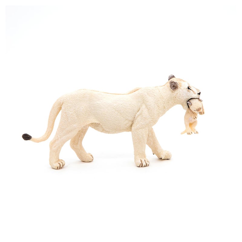 Papo White Lioness with Cub Figure, Multicolor - Image 2