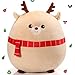 Huwena 14 Inch Large Christmas Reindeer Plush Pillow Gift Soft Cuddly Stuffed Throw Pillow Cute Hugging Reindeer Cushion for Christmas Birthday Holiday Party Favor Home Bedroom Sofa Decoration - Image 3
