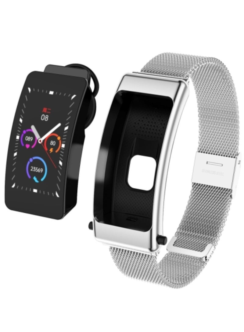 AROAQ K50 1.08 inch Steel Band Two -in-ONE TWS Earphone Detachable IP67 Waterproof Smart Watch Support Bluetooth Call  - Image 1