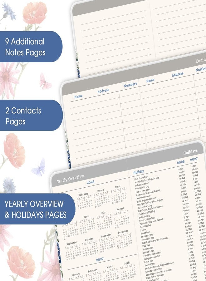 Planrage Pocket Calendar 2025-2026 - Pocket Planner 2025-2026 for Purse, Academic Planner 2025-2026 from Jul. 2025 - Jun. 2026, 6.3''×3.8'', Weekly & Monthly Planner with Pen Loop - Floral - Image 5