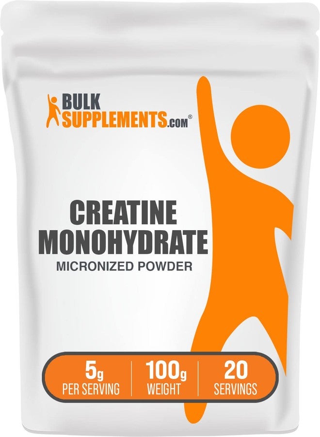 بالك سابلمنتس مسحوق كرياتين مونوهيدرات من BulkSupplements.com - مسحوق كرياتين دقيق، بدون نكهة - نقي وخالٍ من الغلوتين، 5 غرام (5000 ملغ) لكل حصة، 100 غرام (3.5 أونصة) (عبوة واحدة) - Image 1