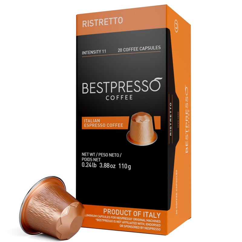 Bestpresso Coffee for Nespresso Original Machine 120 pods Genuine Espresso Ristretto BlendHigh Intensity Pods Compatible with Nespresso Original - Image 3