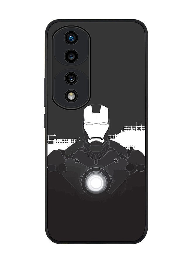 Stylizedd Rugged Black edge case for Honor 70 Pro Slim fit Soft Case Flexible Rubber Edges Anti Drop TPU Gel Thin Cover - Iron Man Beam - Image 1