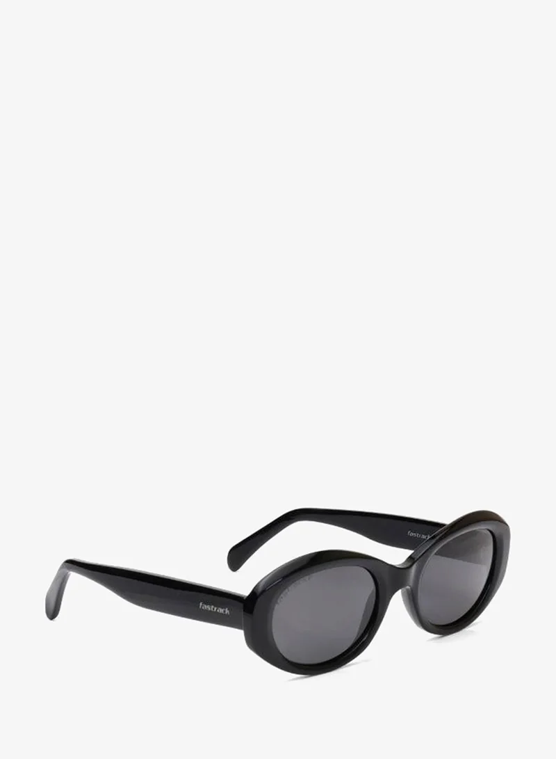 fastrack Polarized Sunglasses Black Frame Smoke Mirror Lens 52mm  - P605GY1PV