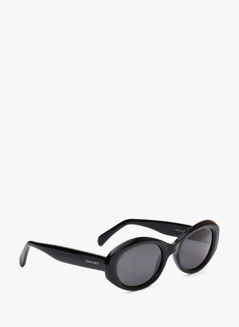 fastrack Polarized Sunglasses Black Frame Smoke Mirror Lens 52mm  - P605GY1PV - Image 1