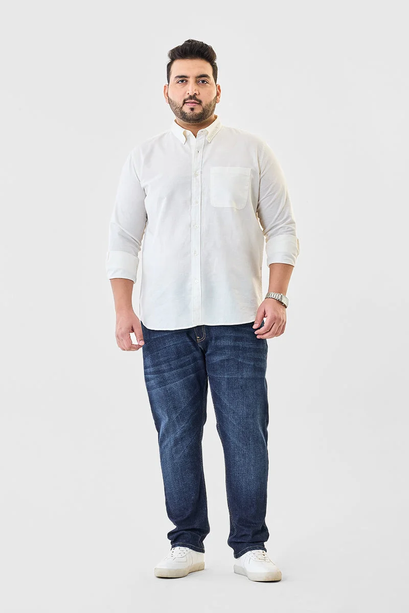 سنيتش Regular Fit Linen Blend Plus Size Shirt