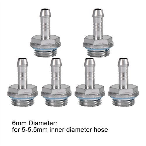 Zopsc 6 PCS PC Water Cooling TwoTouch Fitting G1/4 Thread Barb Connector for Tube 5.5mm - Image 2