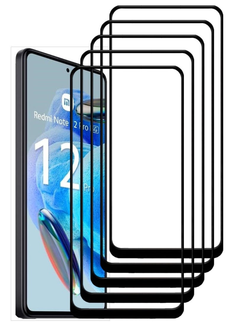 ACLIX 5 Pieces Antistatic ESD Dustproof Premium Quality High Definition Tempered Glass Screen Protector Designed For Xiaomi Redmi Note 12 Pro - Image 1