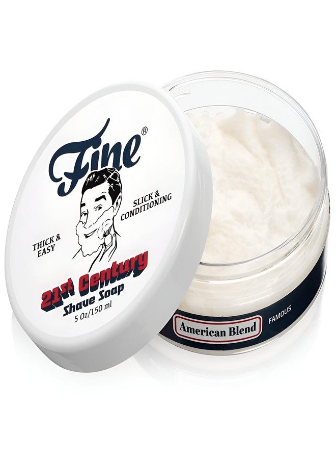 Fine Mr. Fine 21C Men’s Shaving Soap, Builds Thick & Easy Lather, Protects From Razor Burn & Irritation, No Artificial Colors, Made In Italy, 5oz. (150ml), American Blend - Image 1
