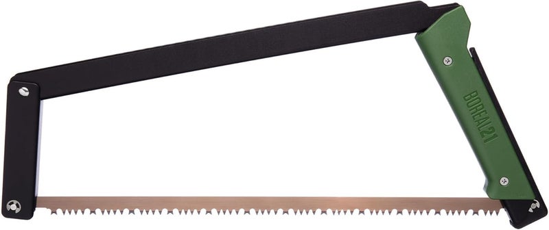 Agawa Canyon BOREAL21 21 Inch Folding Bow Saw - Black Frame, Green Handle, 21" All Purpose Blade - Image 1