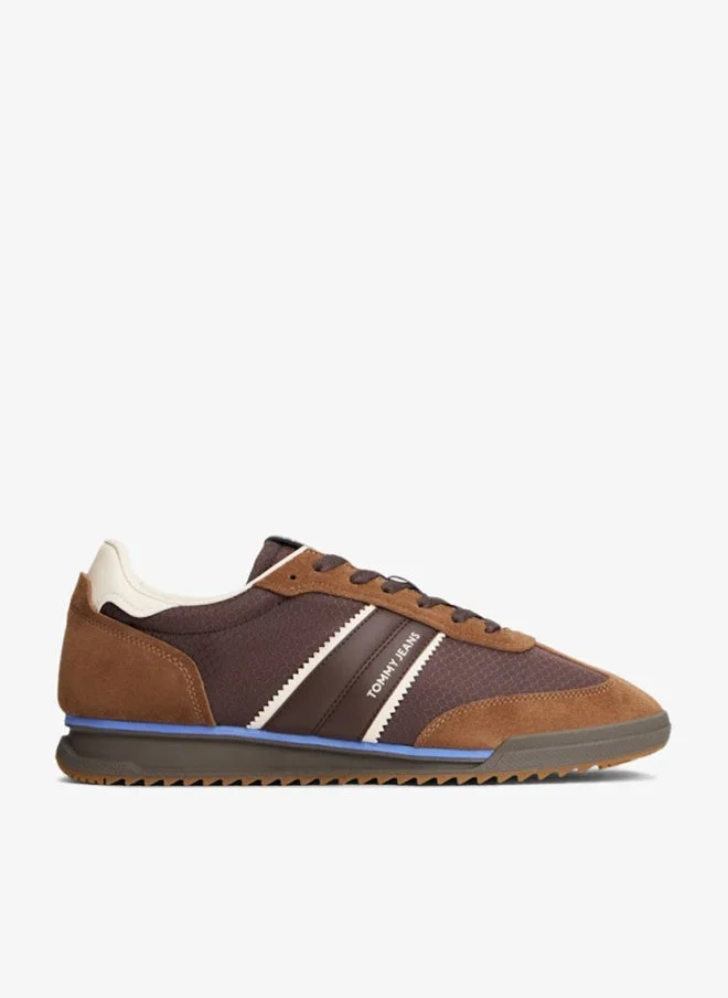 Retro Mixed Texture Serrated Sneakers